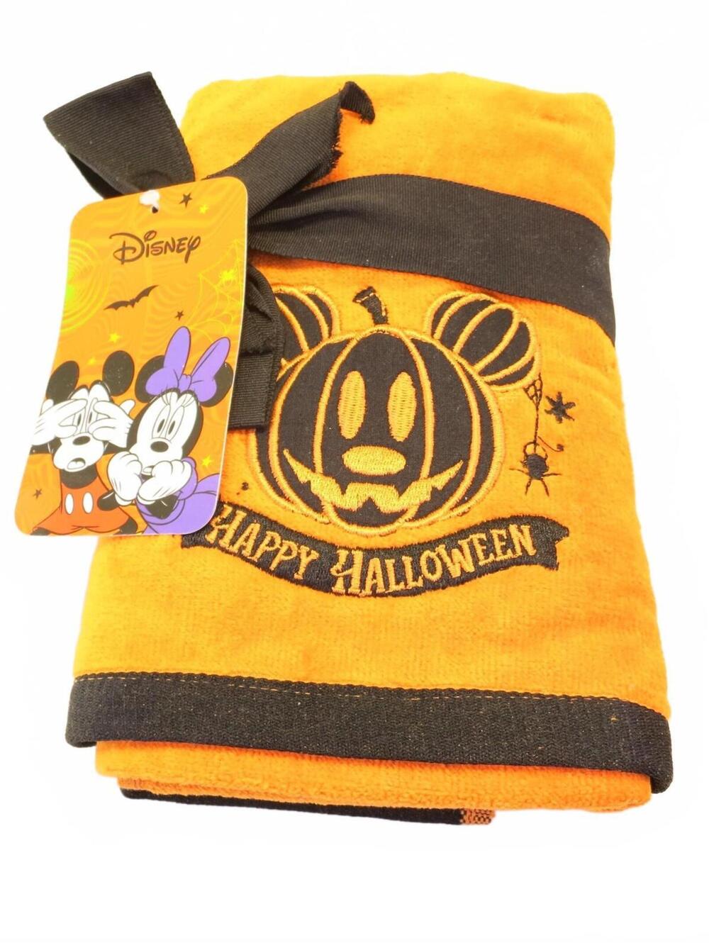 Disney Mickey Mouse Halloween Orange Pumpkin hand Towel Set NWT